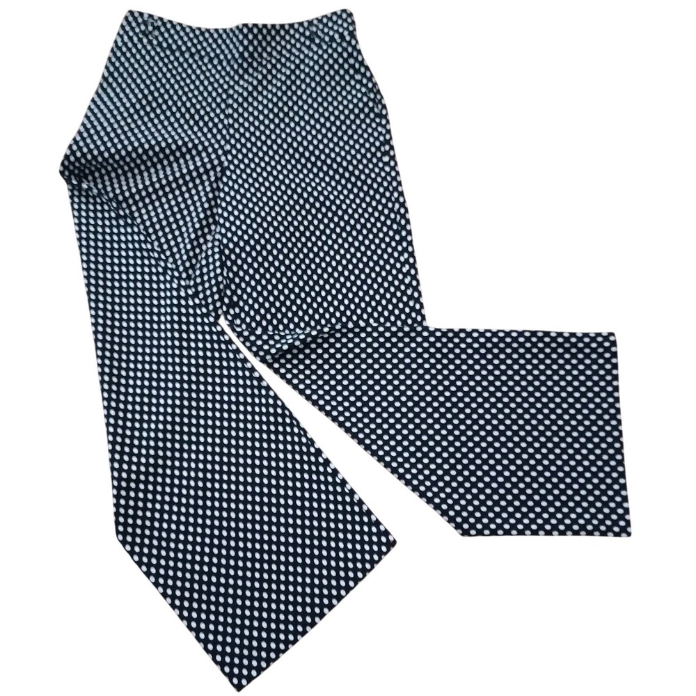 Talbots Womens Black White‎ Polka Dot Wide Leg Stretch Trouser Pants Size S